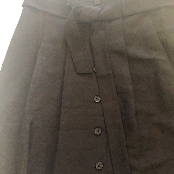 Anne Klein Skirt Black Aline Button Front With Tie Belt at Waist 14 NWT - Picture 3 of 6